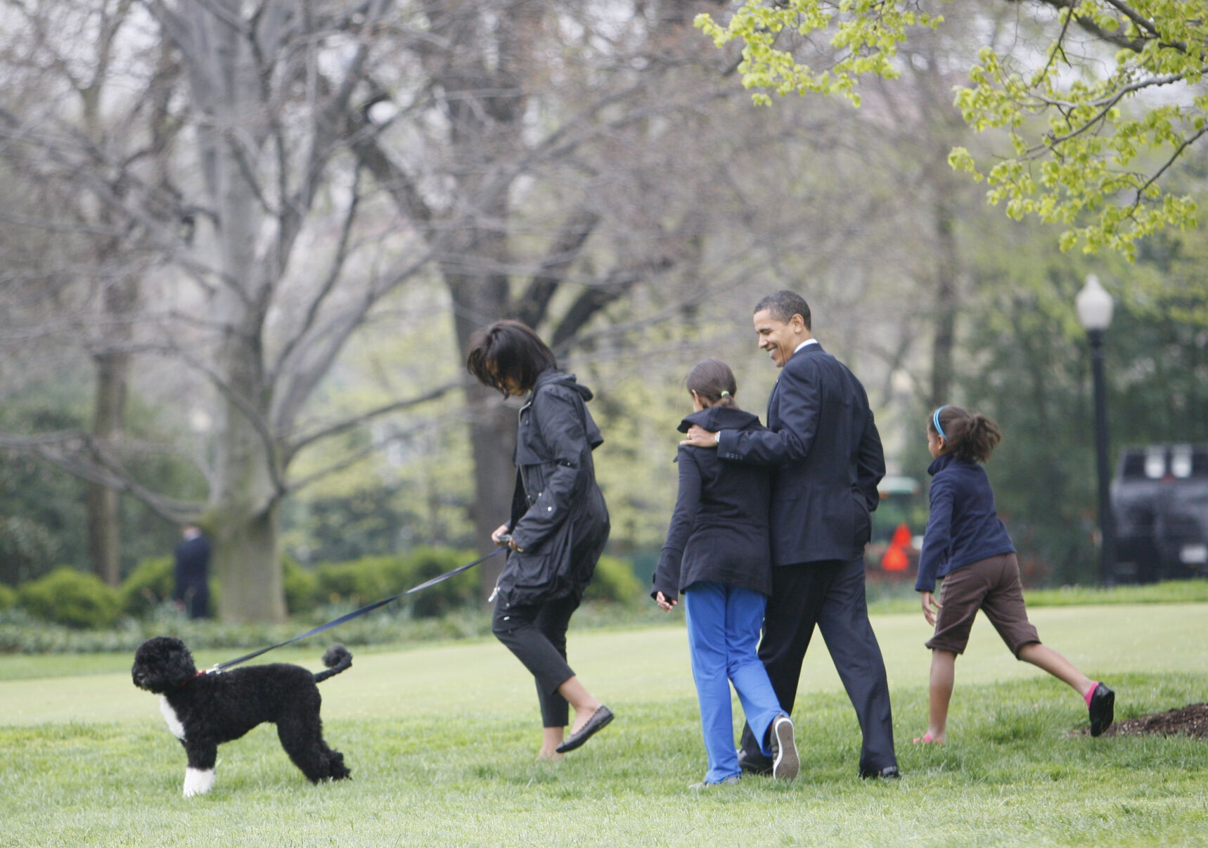 Barack Obama, Michelle Obama, Sasha Obama, Malia Obama, Bo
